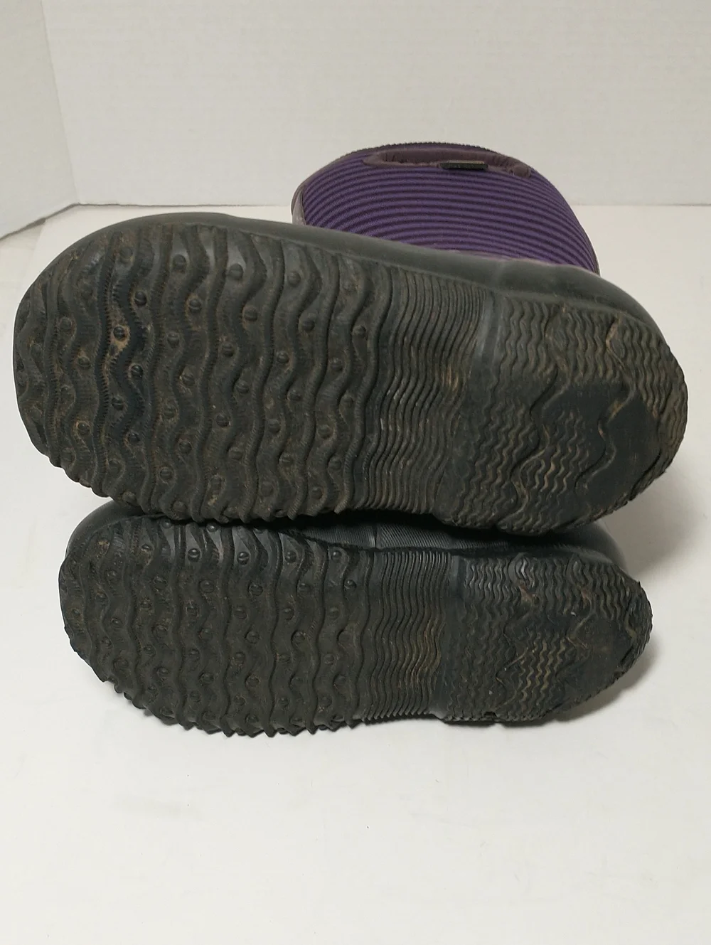Bogs Waterproof Girls Winter Boots,Rated -30° F, Purple Striped/Flowers, Size 11